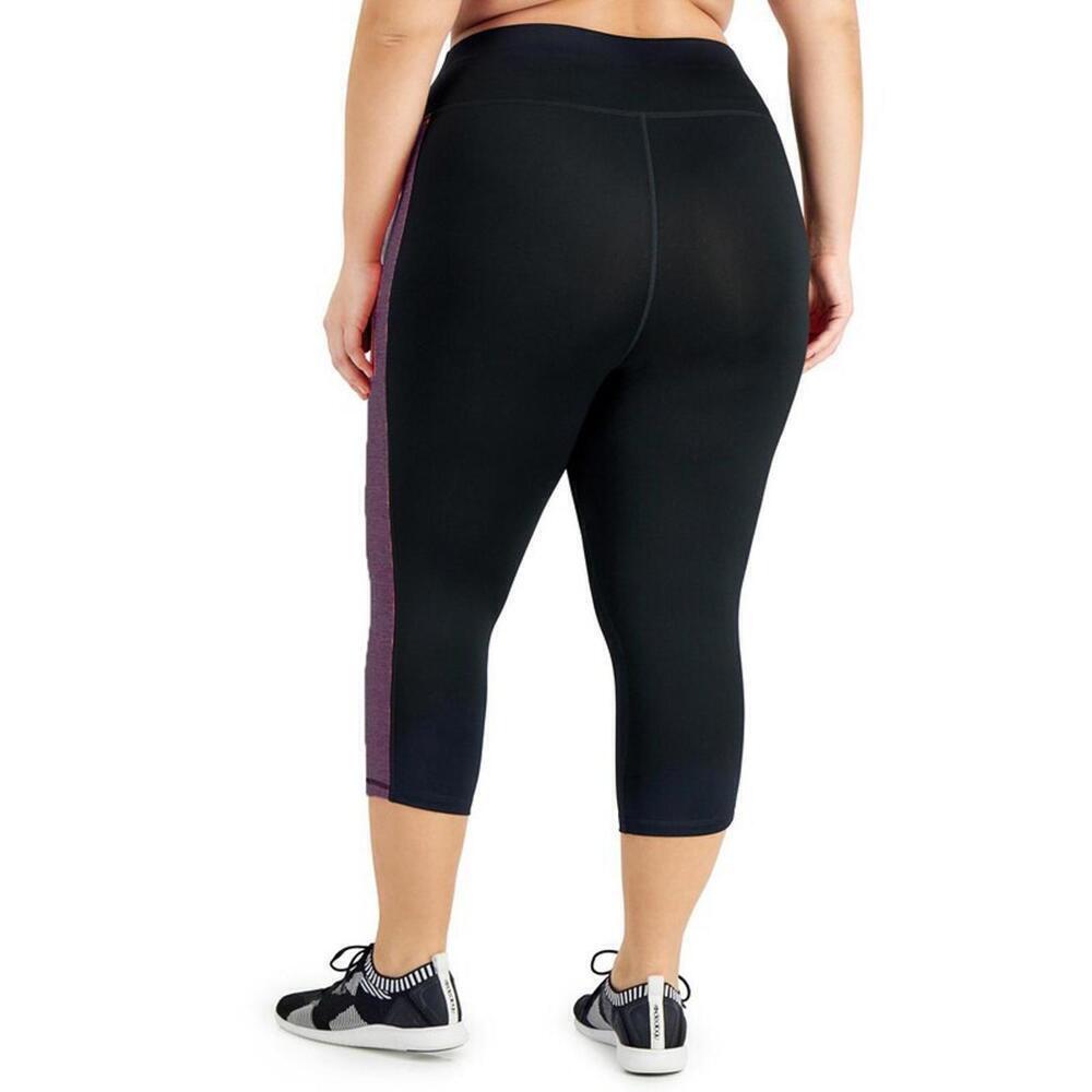 ID Ideology Women's Plus Size Colorblocked Capri Leggings 1X - Picture 4 of 5